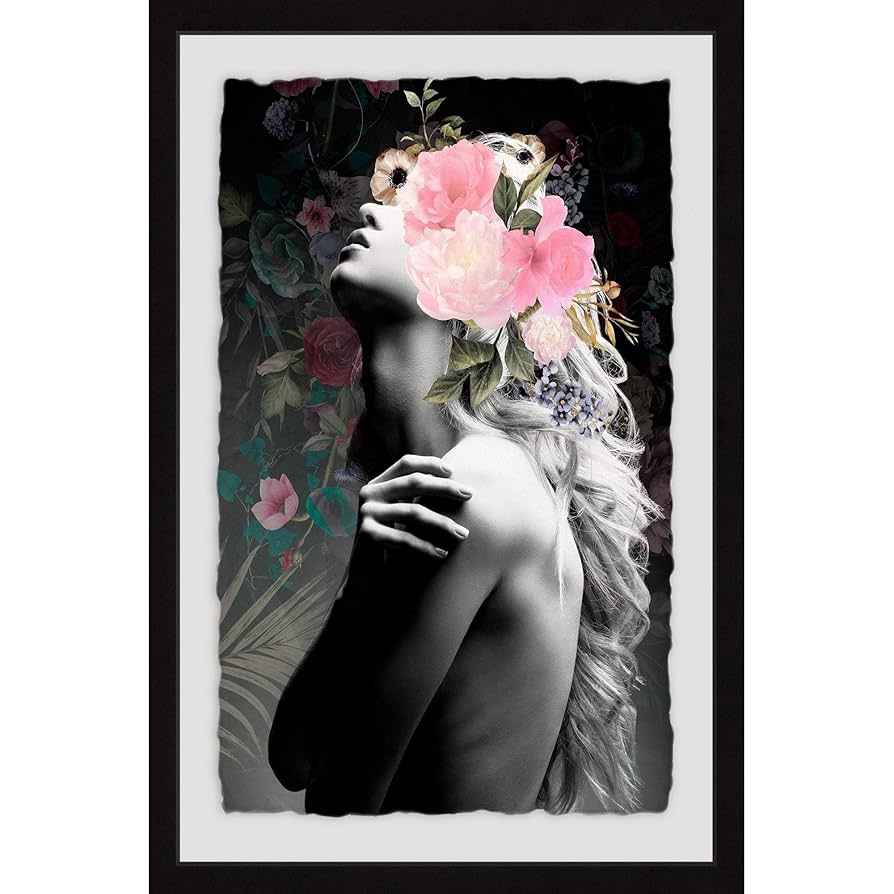 Marmont Hill★Floral Map★ウッドプリントアート 91x61cm Marmont Hill Illustrated Map of Florida Framed Wall Art